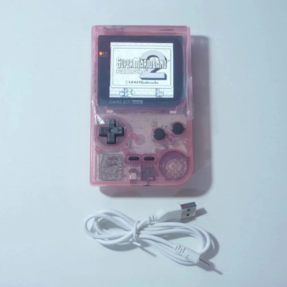 Clear Cherry Pink Game Boy Pocket Light (MGB-001) w/ 36 Color Backlit IPS Screen